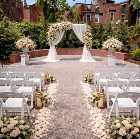 Wedding arch and aisle